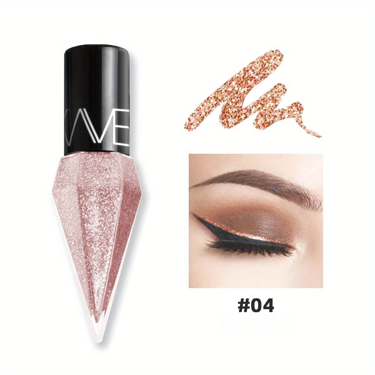 Yaltiraydigan suyuqlikli ko'z qalamchalari, ko'p rangli, olmos shimmery, talksiz