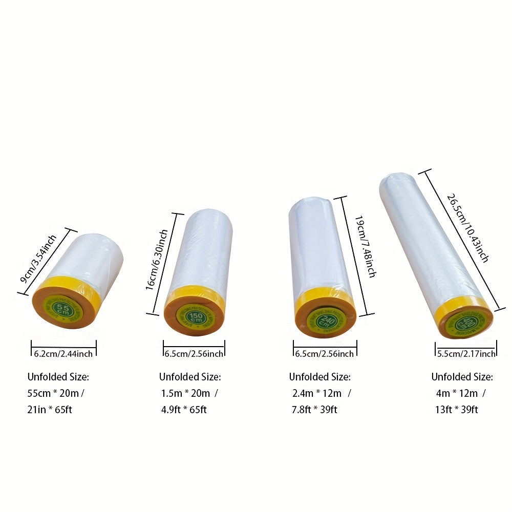 Предварительно нарезанная маскировочная пленка из прозрачного пластика, защитный брезент для покраски автомобилей