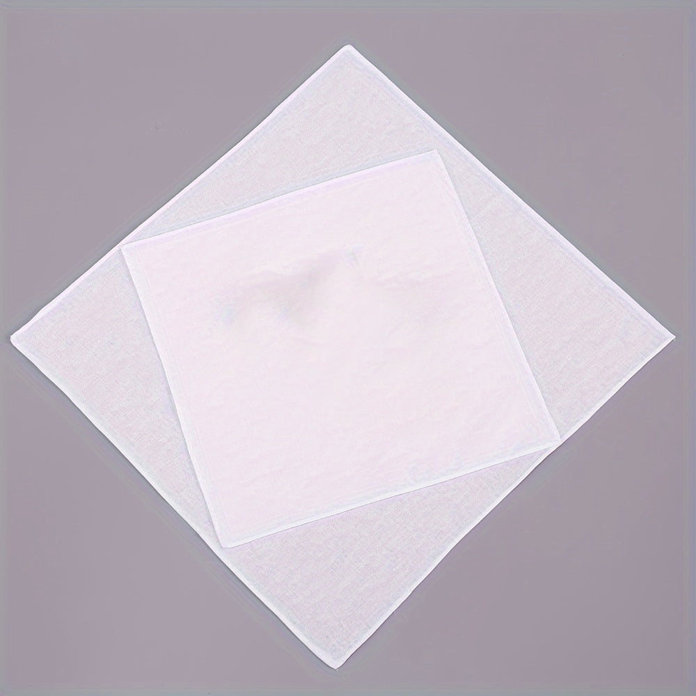 24 Pieces White Cotton Handkerchiefs 7.87 Inch Absorbent for Sweat Wiping Suitable for Men Women and DIY Printing