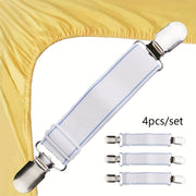 Set of 4 Non-Slip Bed Sheet Clips Adjustable Mattress Corner Holders Household Fasteners