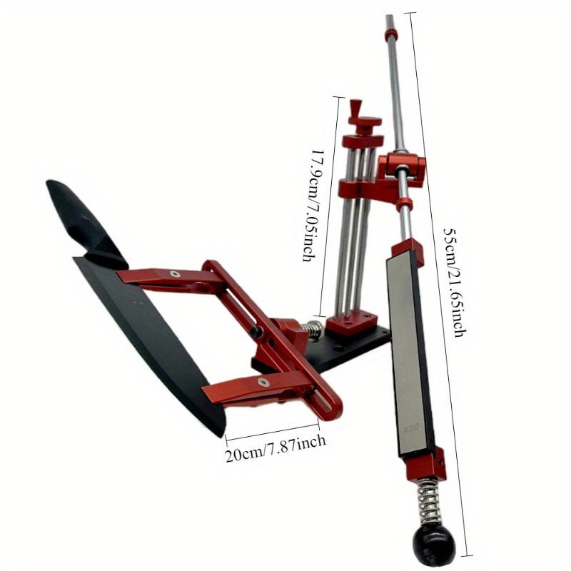 Reversible kitchen knife sharpener with diamond and ruby stones adjustable for home use