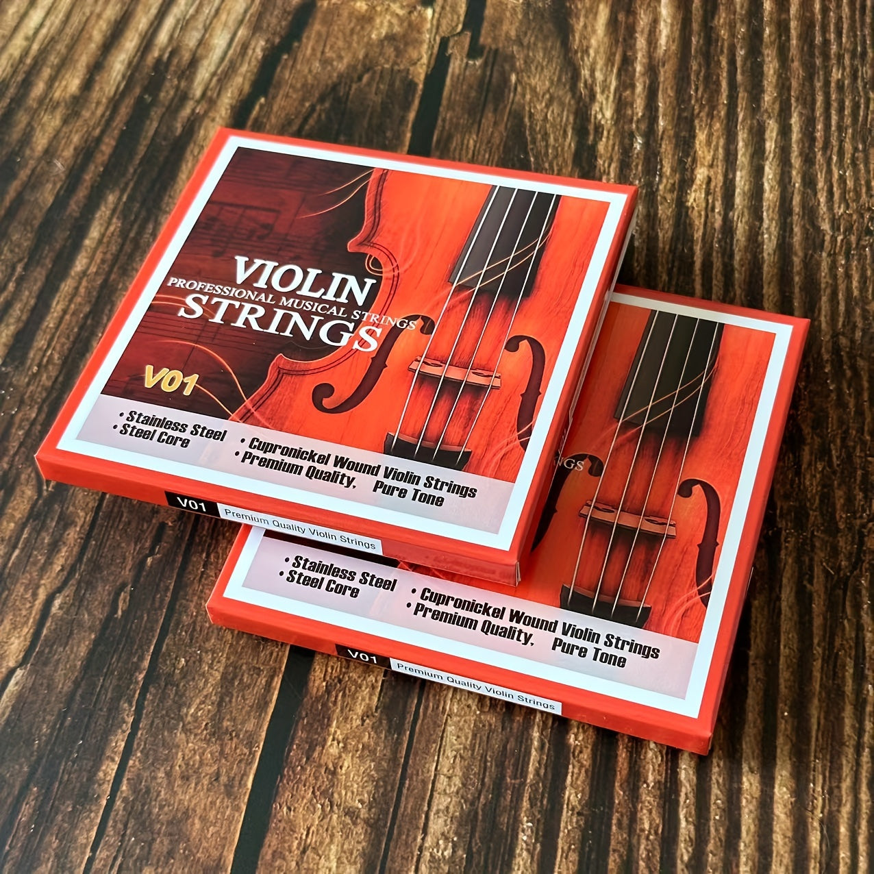 Juego completo de cuerdas para violín G D A E, núcleo de acero, recubiertas de cuproníquel, calibre medio