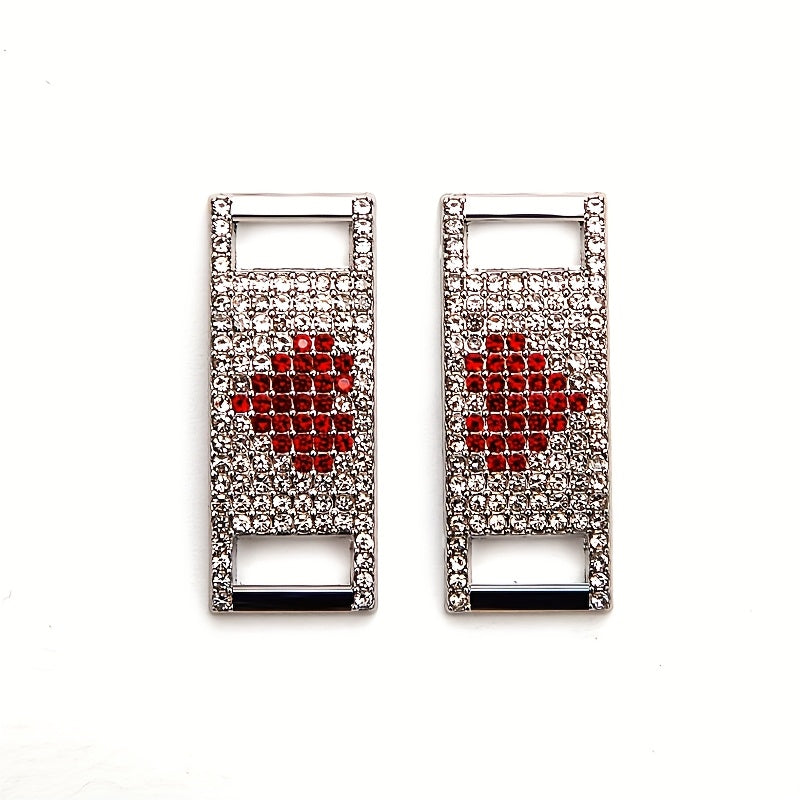 Unisex Heart-Shaped Zirconia Shoelace Buckles Fashion Shoe Accessories