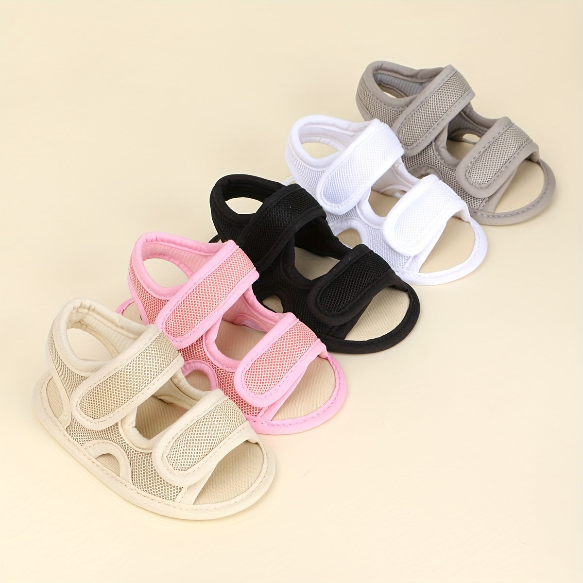Infant Summer Sandals Open Toe Anti-Slip PU Sole Casual Toddler Shoes