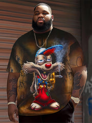 Camiseta de manga corta con cuello redondo y estampado de monstruo en 3D para hombre talla grande verano poliéster casual deportivo