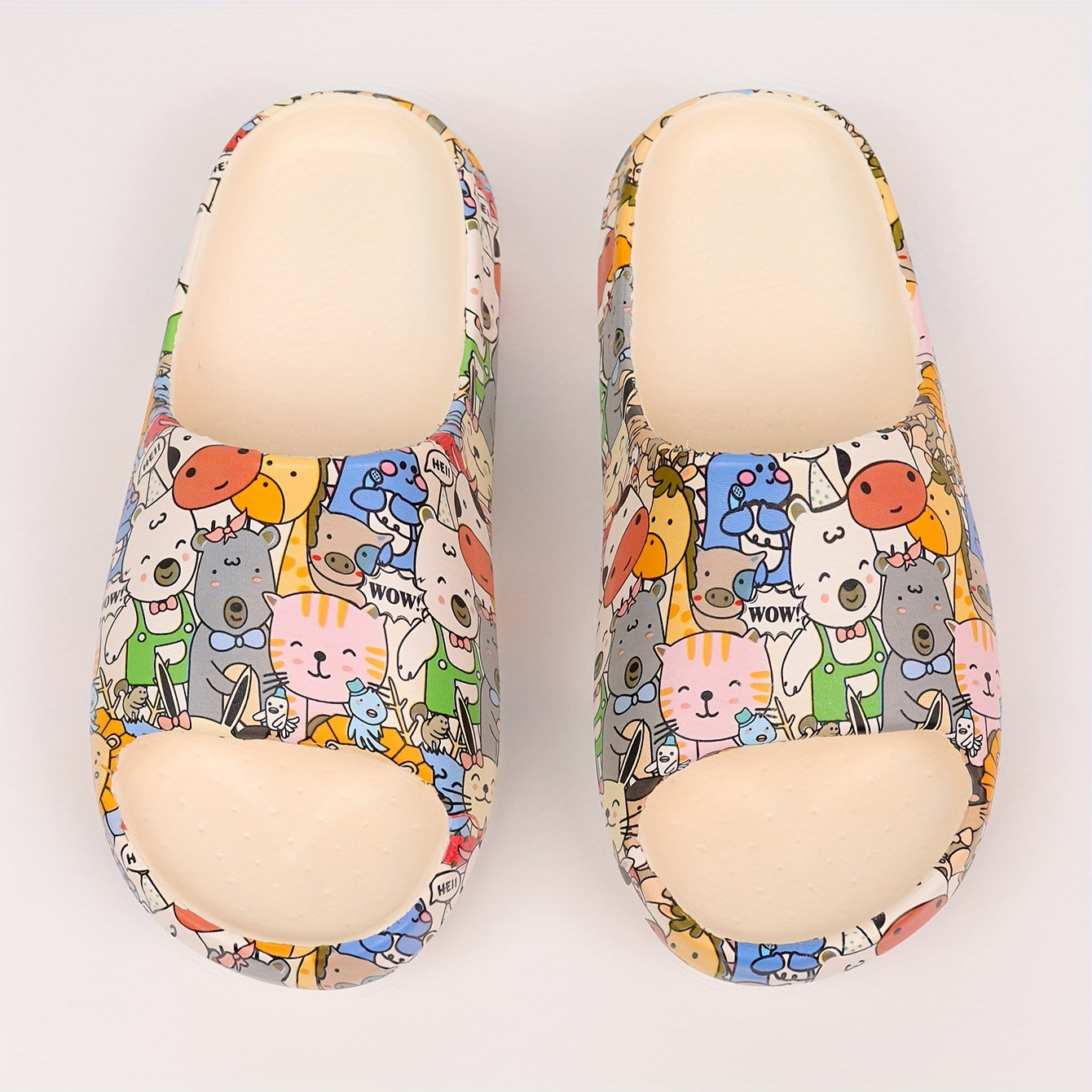 Women's Cartoon Animal Print Slides Soft EVA Cushioned Summer Comfort