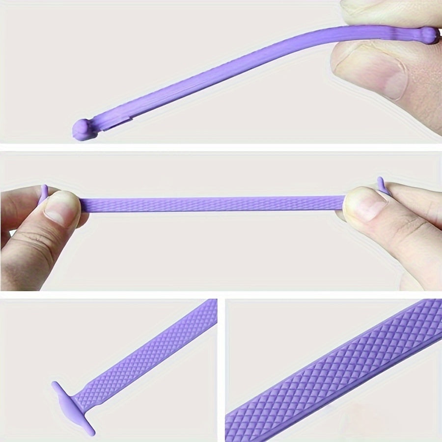 Unisex Stretchy Silicone Lazy No Tie Shoe Laces Flat Elastic Shoe Ties 16 Pack