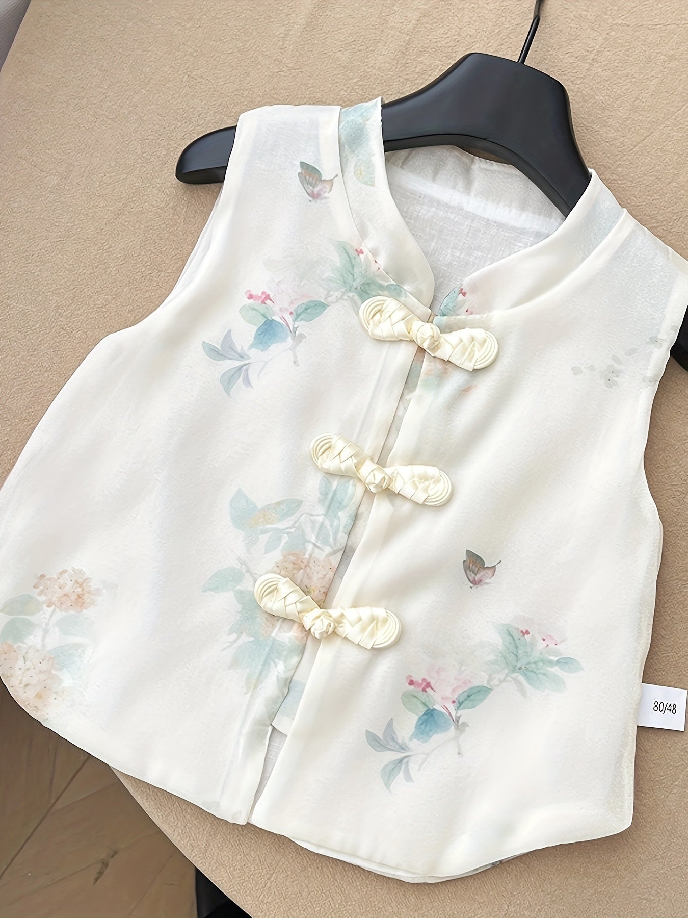 Conjunto de pantalones cortos de verano sin mangas con estampado floral y punto para niños, ideal para actividades al aire libre