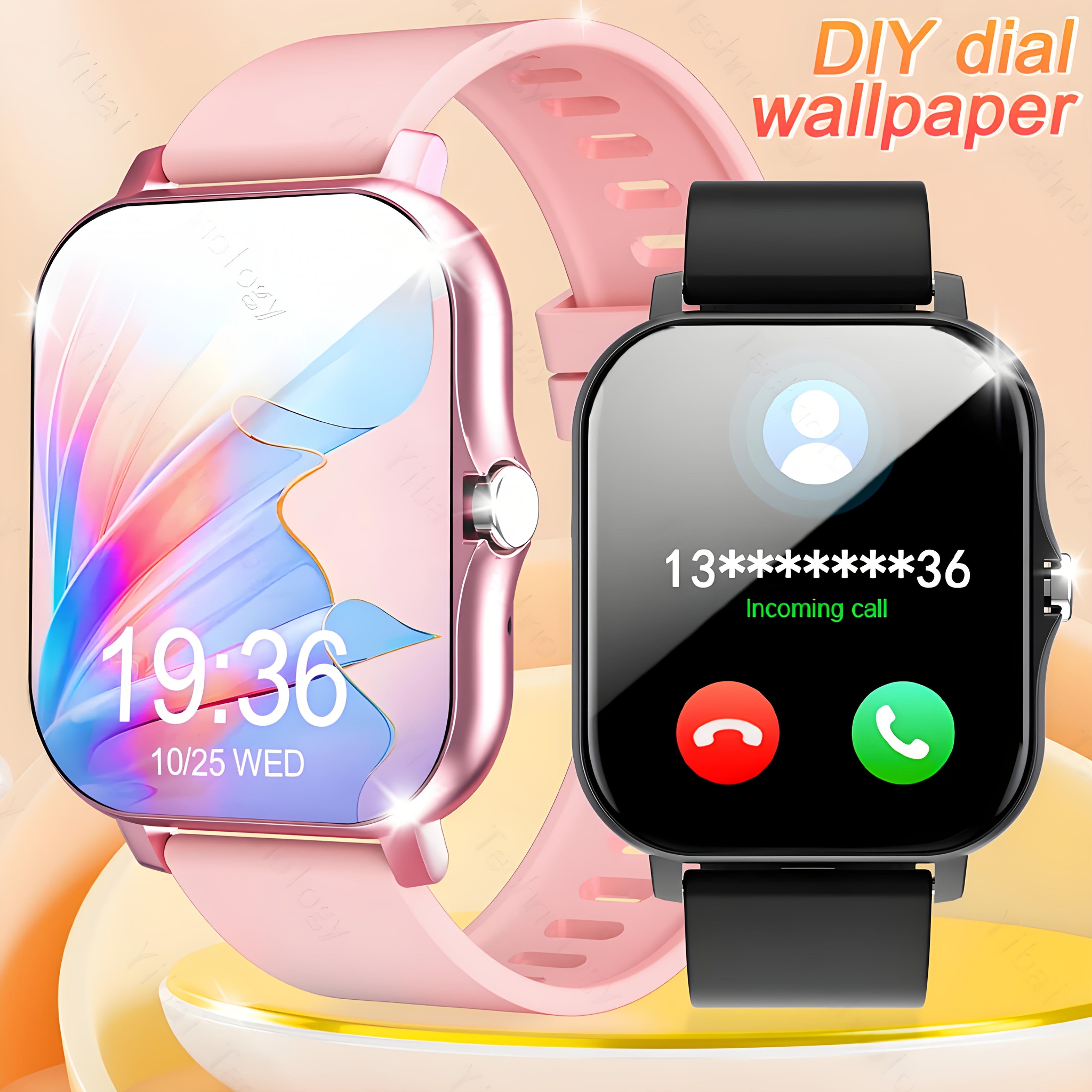 Sports Smartwatch for Men and Women 1.83-Inch HD Screen Fitness Tracker Voice Assistant