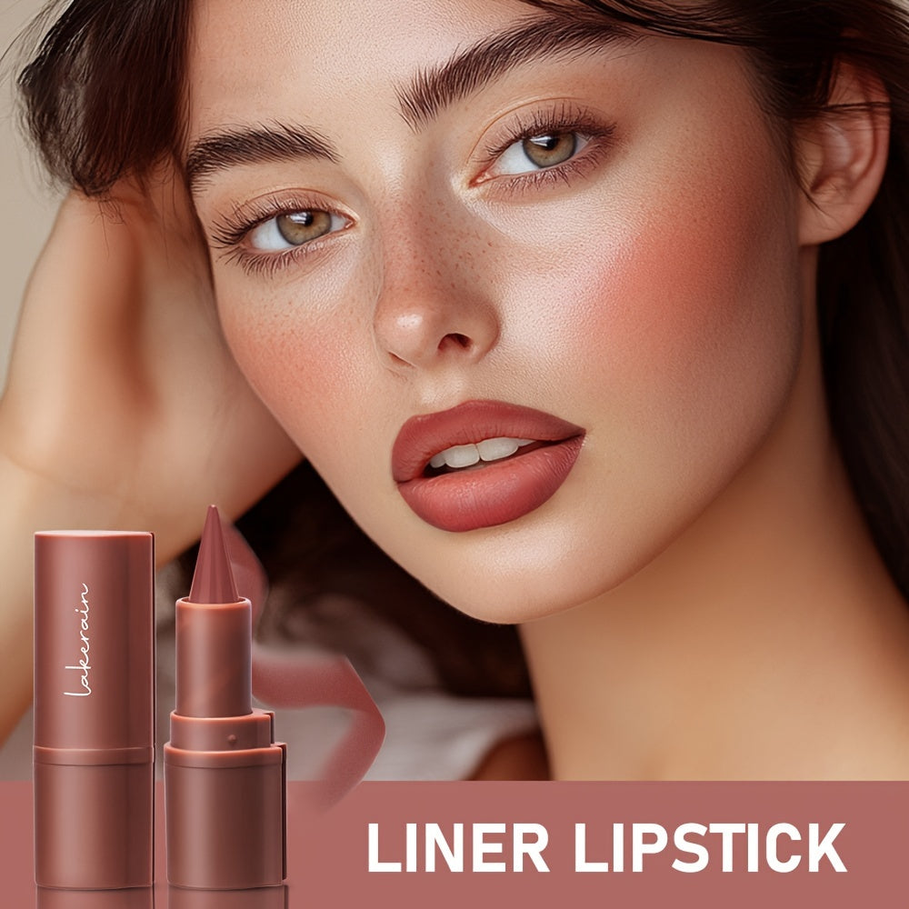 Women Matte Lip Liner and Lipstick Duo Waterproof Long-Lasting Brown Shades