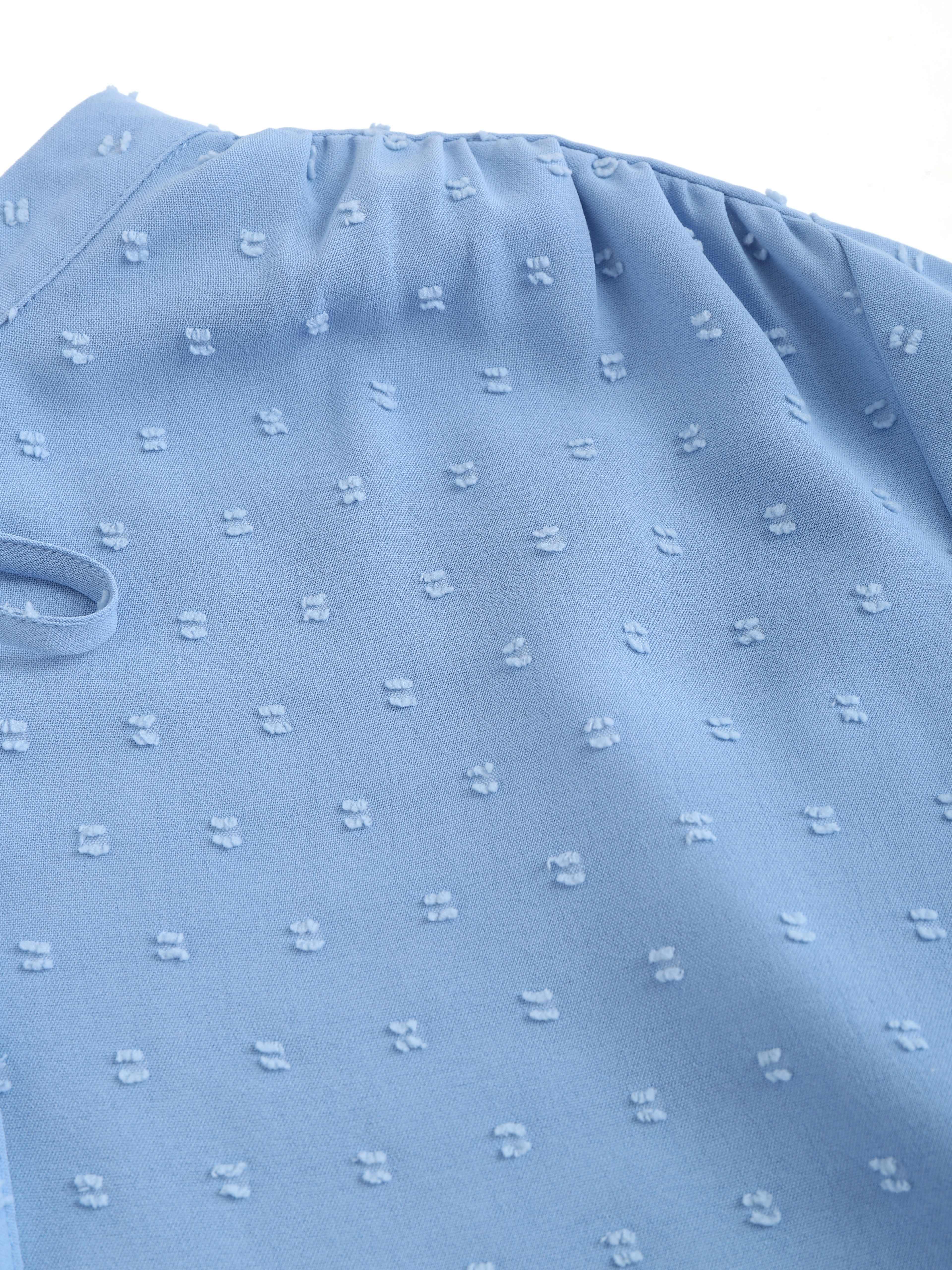 Bej Shveytsariya nuqtali bluz, ruffle bilan bezatilgan, bog'lamali bo'yin, uzun qo'lli, kuz vintage uslub