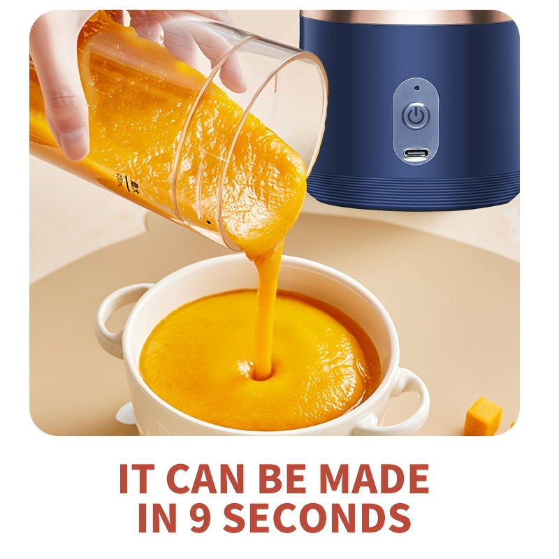 Portable USB Rechargeable Blender 13.4oz Smoothie Maker with 6-Speed and 400mAh Battery
