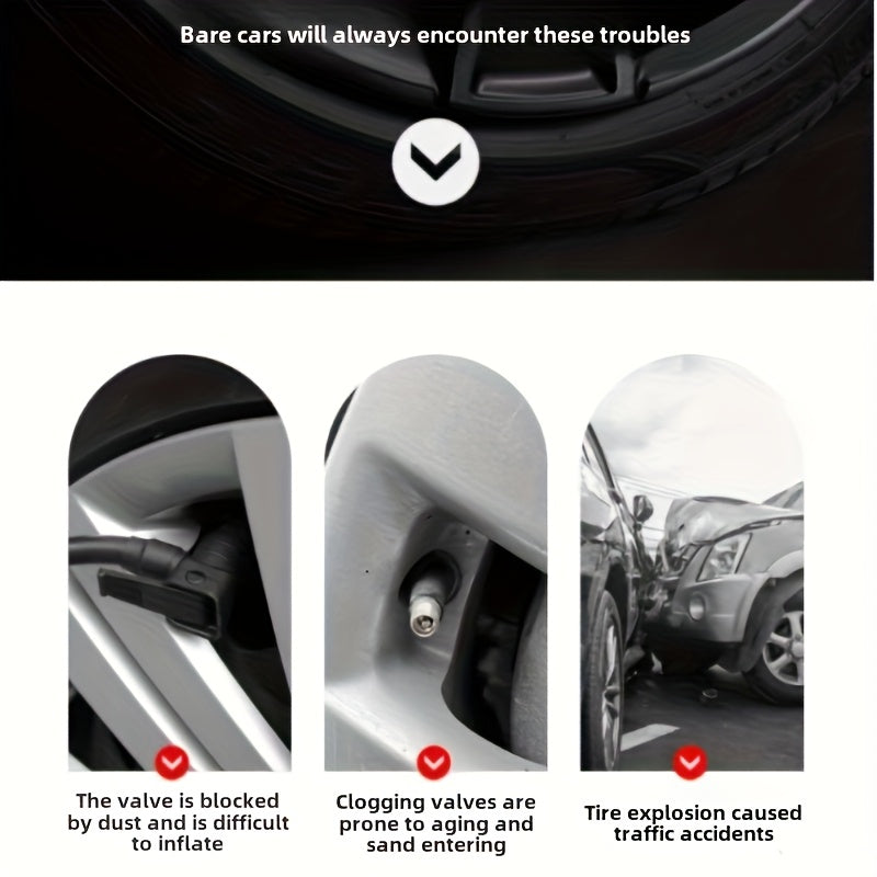 Universal Car Tire Valve Cap Set for SUV and Sedan Replacement