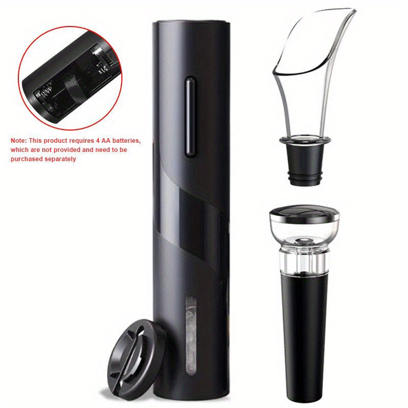 Cordless Electric Wine Opener Set with Vacuum Stopper and Foil Cutter