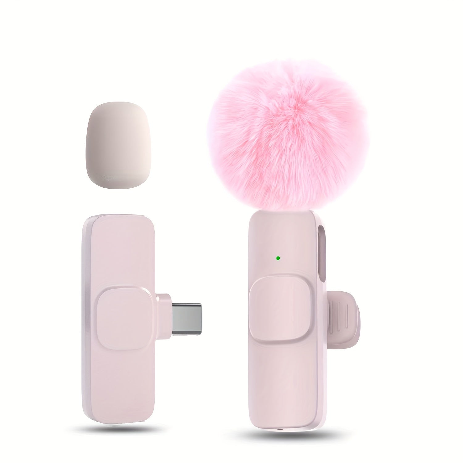 Micrófono de solapa inalámbrico con USB-C, grabación con un toque para streaming y videoconferencias