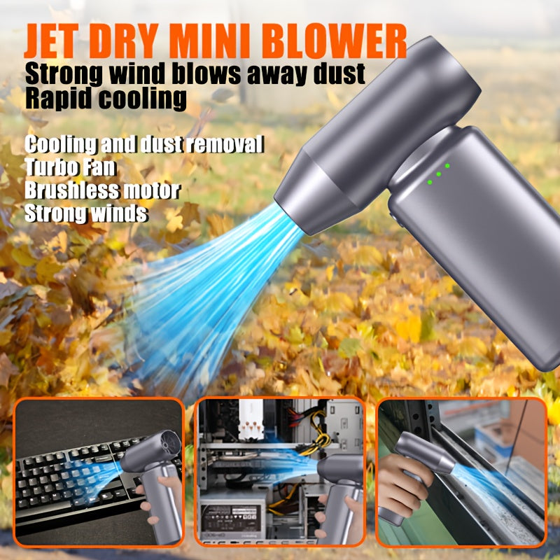 Portable Turbofan Fan with USB-C Rechargeable Lithium Battery for Personal Cooling in Home Car Office