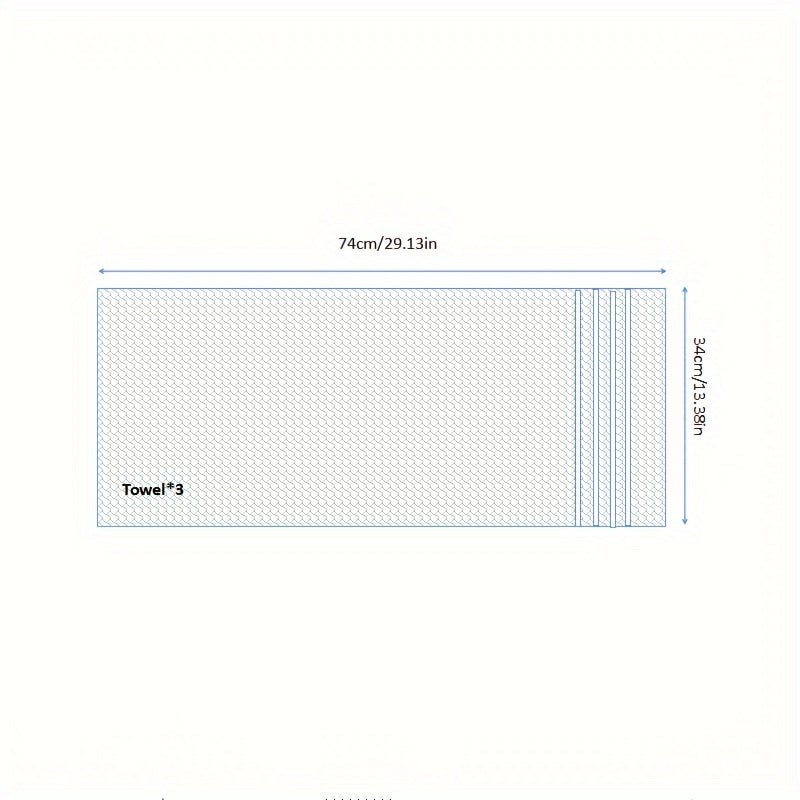 Paquete de 3 toallas de algodón tejidas con rayas, tema espacial, 420 GSM, multicolor