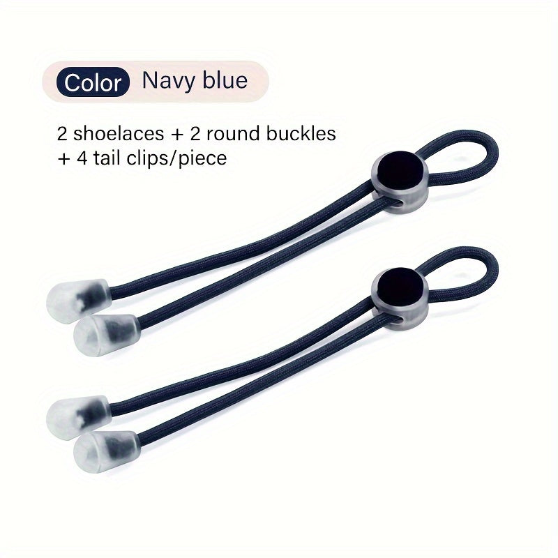 Unisex Elastic No-Tie Shoelaces with Adjustable Buckles for Sneakers