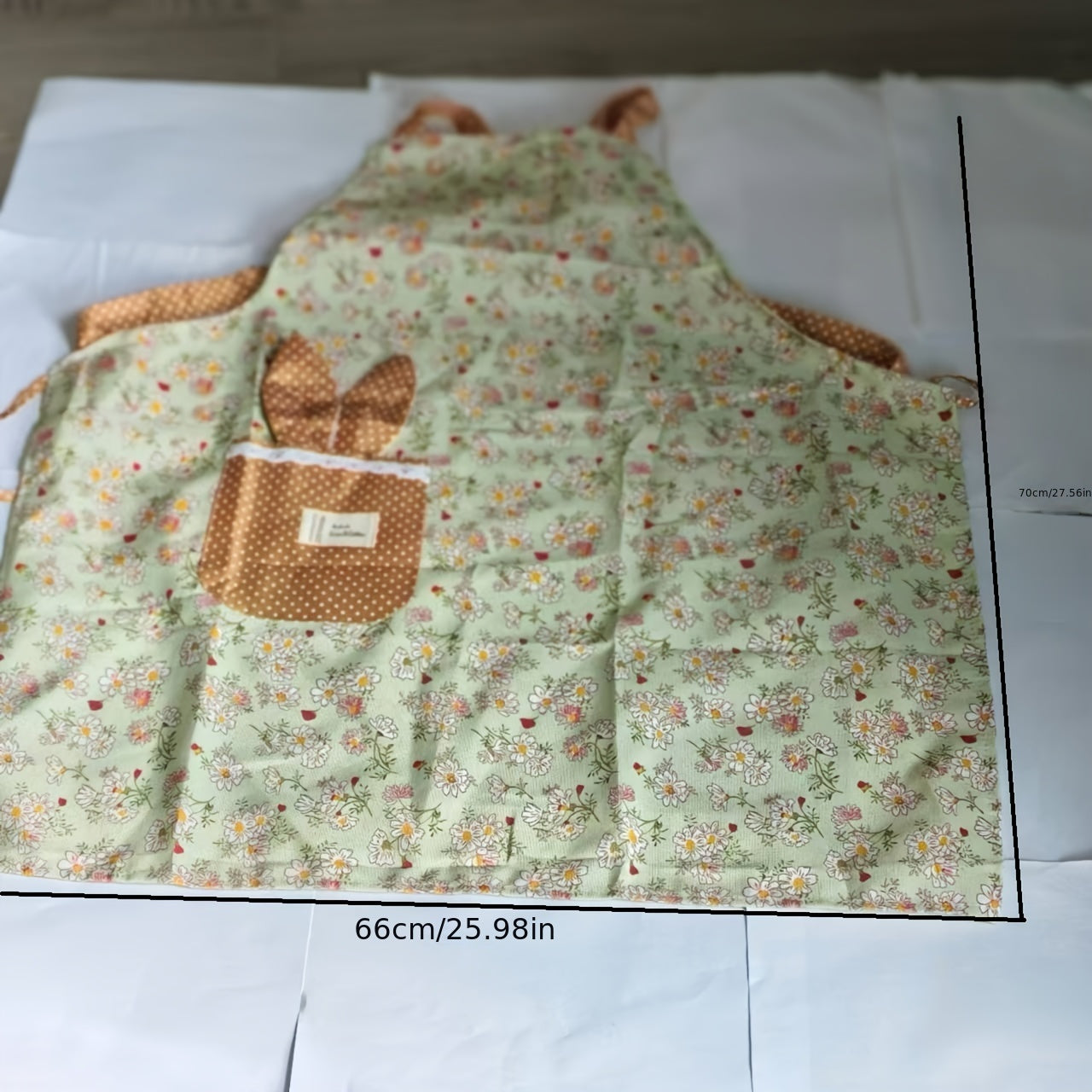 Floral Kitchen Apron Water-Resistant Stain-Resistant Polyester Cooking Apron