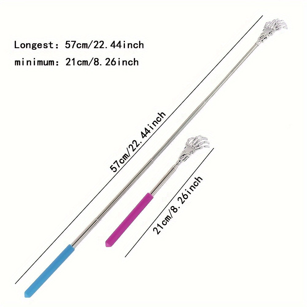 Stainless Steel Telescopic Back Scratcher for Adults and Elderly with Skeleton Hand Design