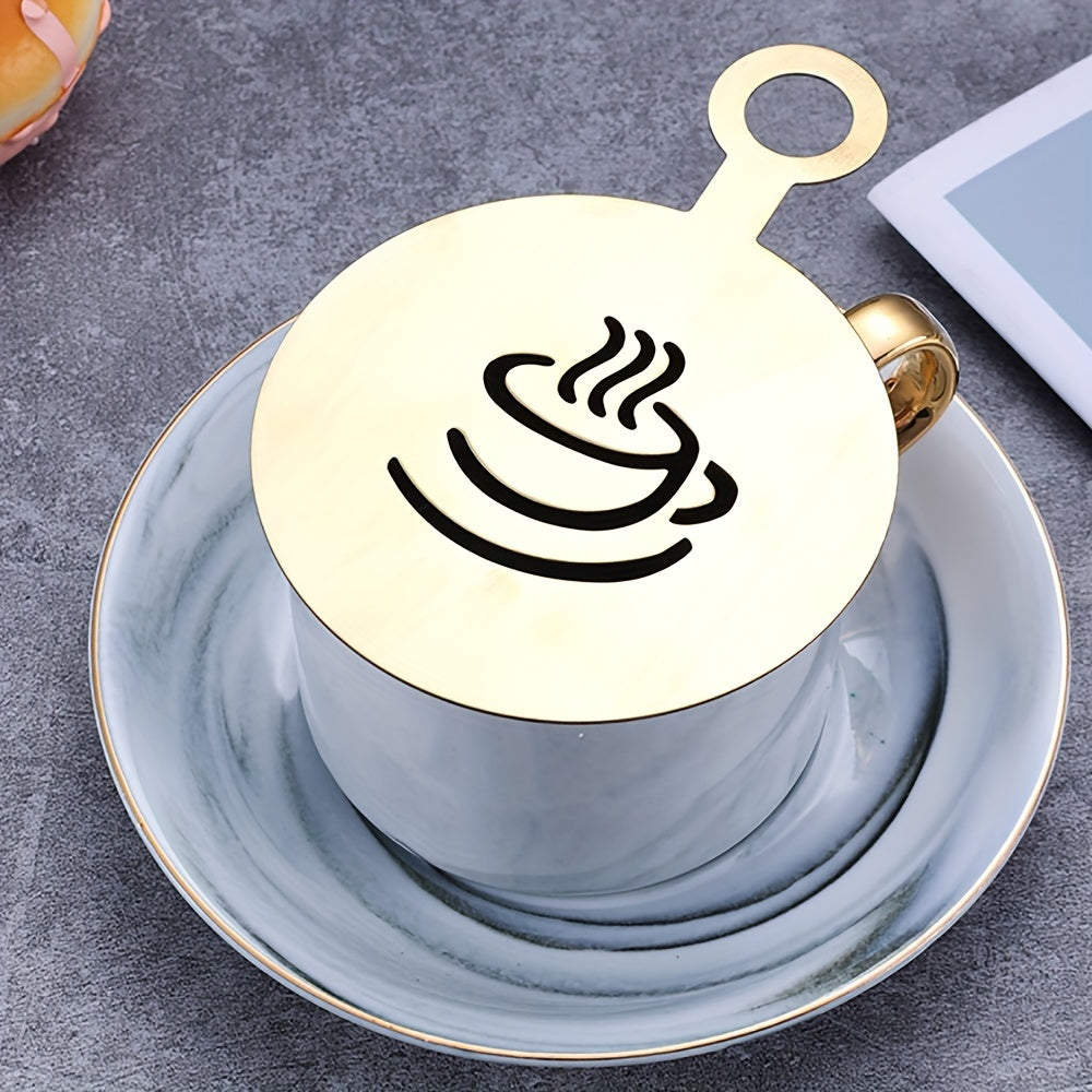 Stainless Steel Cake and Coffee Stencils Set for Lattes Cakes Cookies 4 Pack