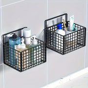 Estante de almacenamiento para baño de montaje en pared para artículos de tocador y lavado de manos sin perforar