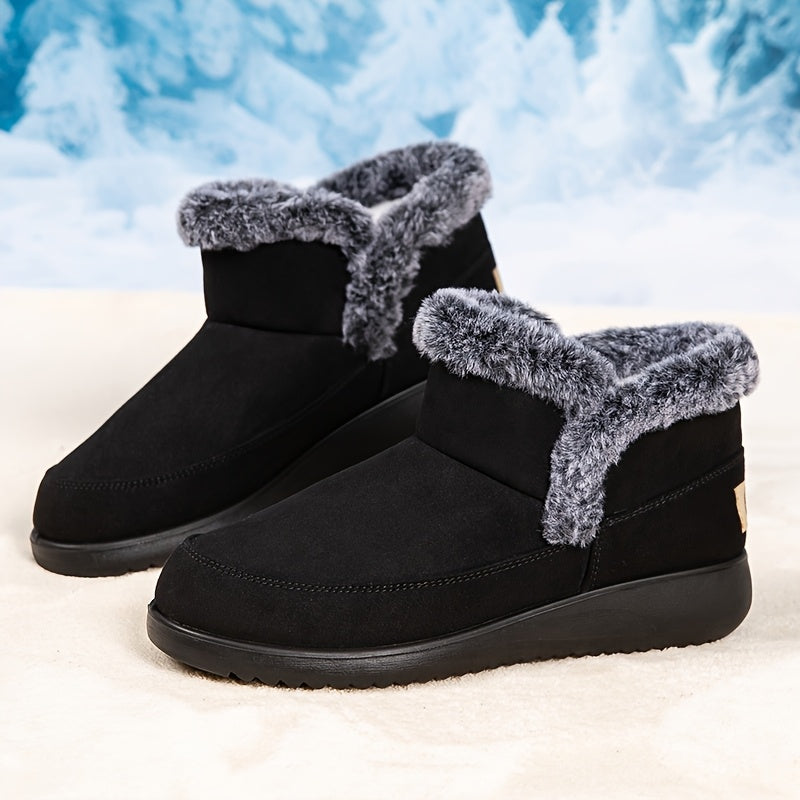 Women's Winter Snow Boots Fleece-Lined Low-Top Waterproof Warm