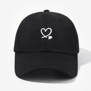Women's Baseball Cap with Love Heart Embroidery Adjustable Sun Protection Breathable Outdoor