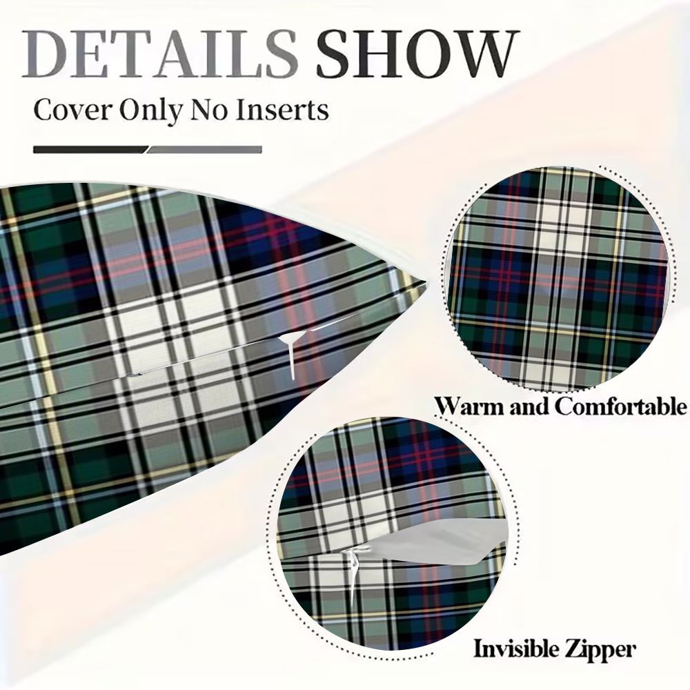 Tartan Pillow Covers Double-Sided Plush Sofa Bedroom Decor 30.48x50.8 cm