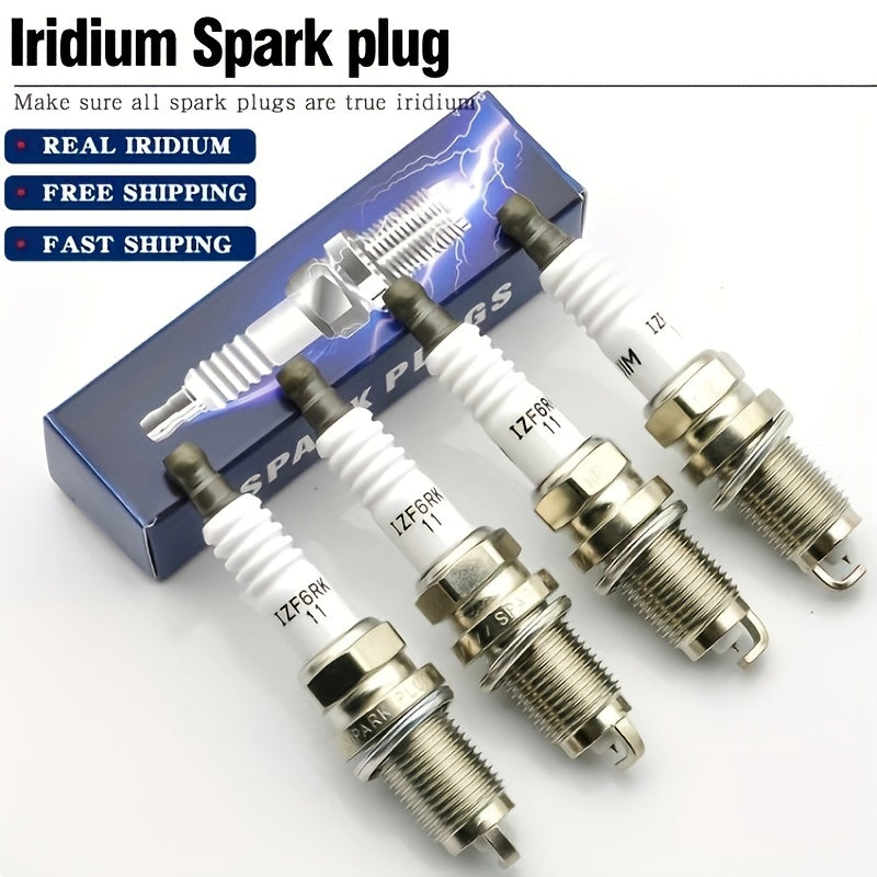 4 Pack Iridium Spark Plugs for Cars Replacement High Performance Durable