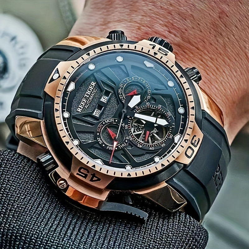 Men's Mechanical Watch Large Tourbillon Skeleton Business Classic Stainless Steel