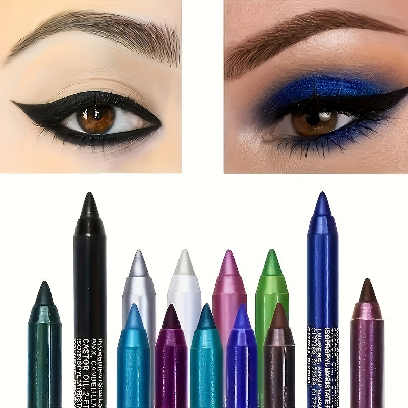 Women's 14-Color Matte Glitter Eyeliner Pen Waterproof Smudge-Proof Gel
