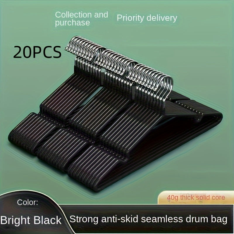 Plastic Coated Non-slip Adult Clothes Hanger Set 10 or 20 Pieces