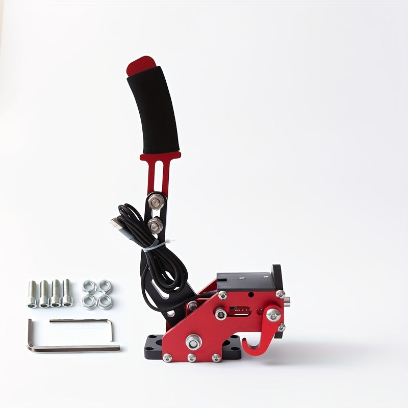 Racing Handbrake for PC USB Simulation Games with Hall Sensor Steel Construction Adjustable Height