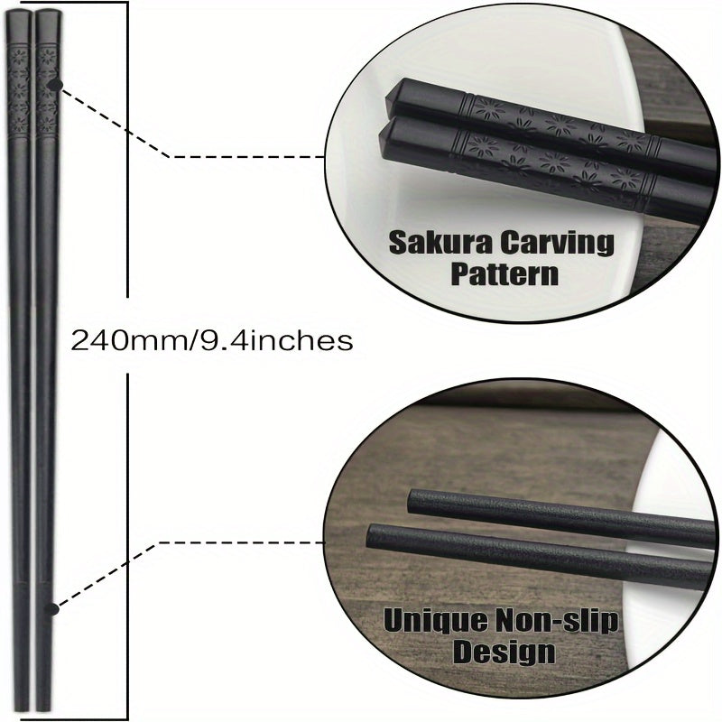 Palillos con patrón de flor de cerezo, antideslizantes, resistentes a altas temperaturas para hogar y restaurante