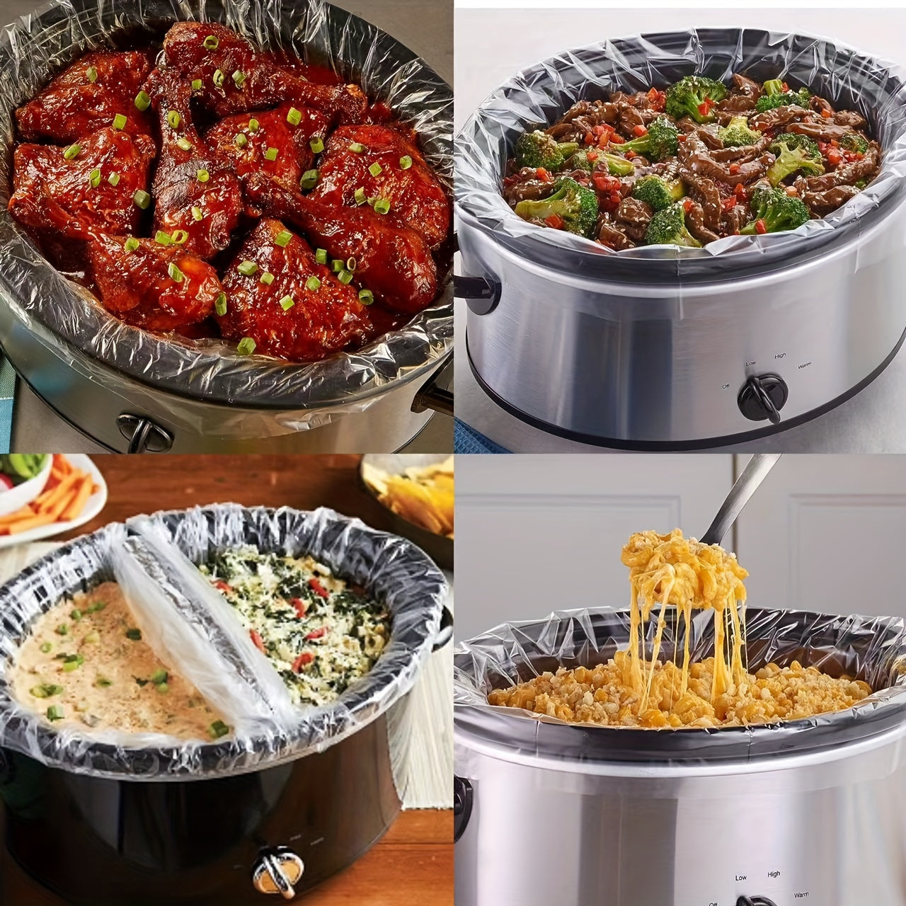 30 Count Slow Cooker Liners Disposable Plastic Bags for Crockpot 3QT-8QT