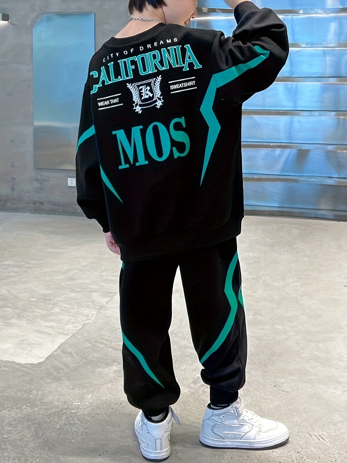 Kids Boy's Outfit Set Long Sleeve Letter Print Sweatshirt and Sweatpants Casual Spring Fall