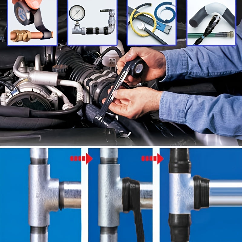 Self-Fusing Silicone Repair Tape Waterproof Pipe Sealant Black Adhesive