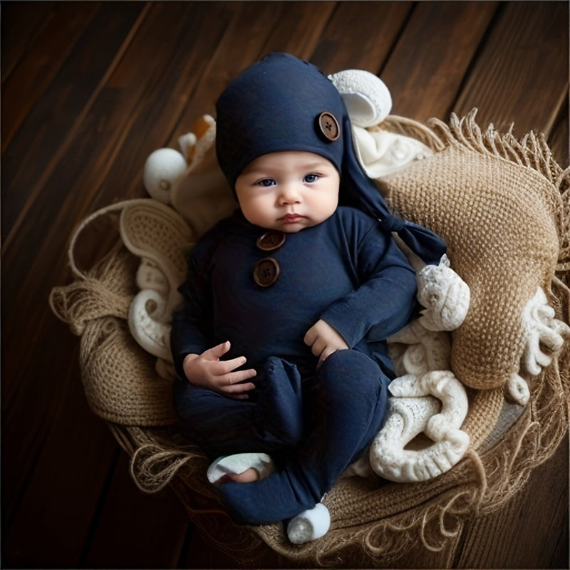 Newborn Baby Christmas Bodysuit with Hat and Tails for Photography