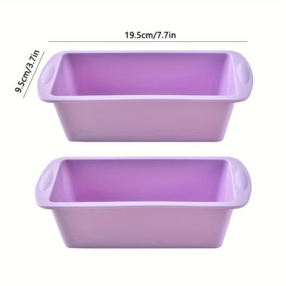 Silicone Loaf Pan Set 2 Non-Stick Baking Pans for Bread Brownies Cakes