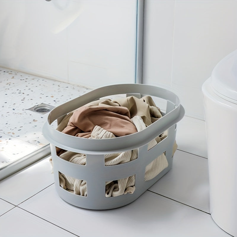 Large Capacity Plastic Laundry Basket with Multiple Compartments for Clothes and Toys