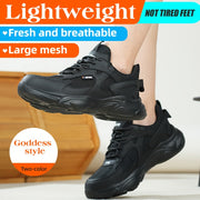 Women's Breathable Steel-Toe Safety Shoes Puncture-Resistant Work Shoes