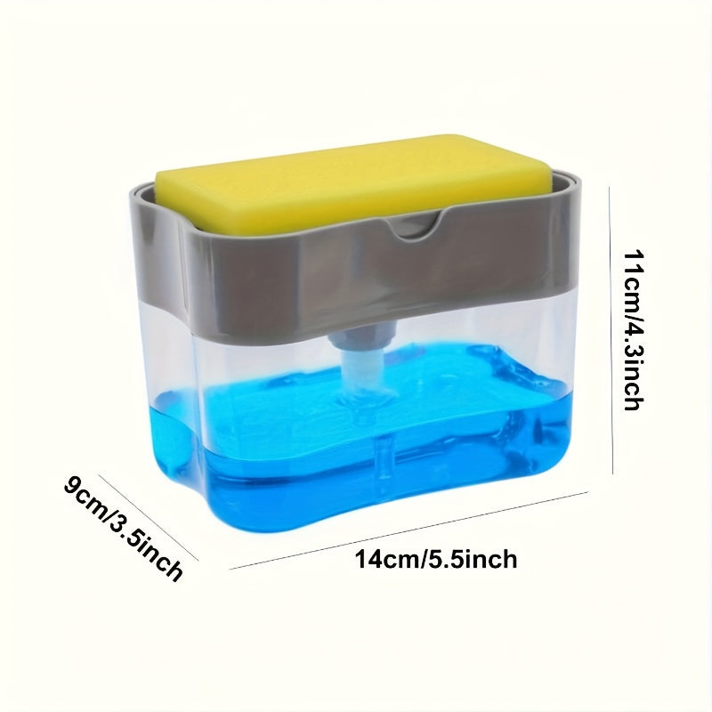 Gray Countertop Organizer with Dish Soap Pump and Sponge Holder