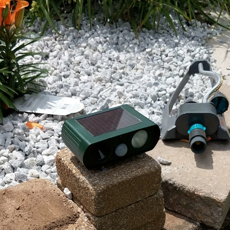 Tecnología de ondas sonoras repelentes de animales con luz LED intermitente para ciervos y mapaches