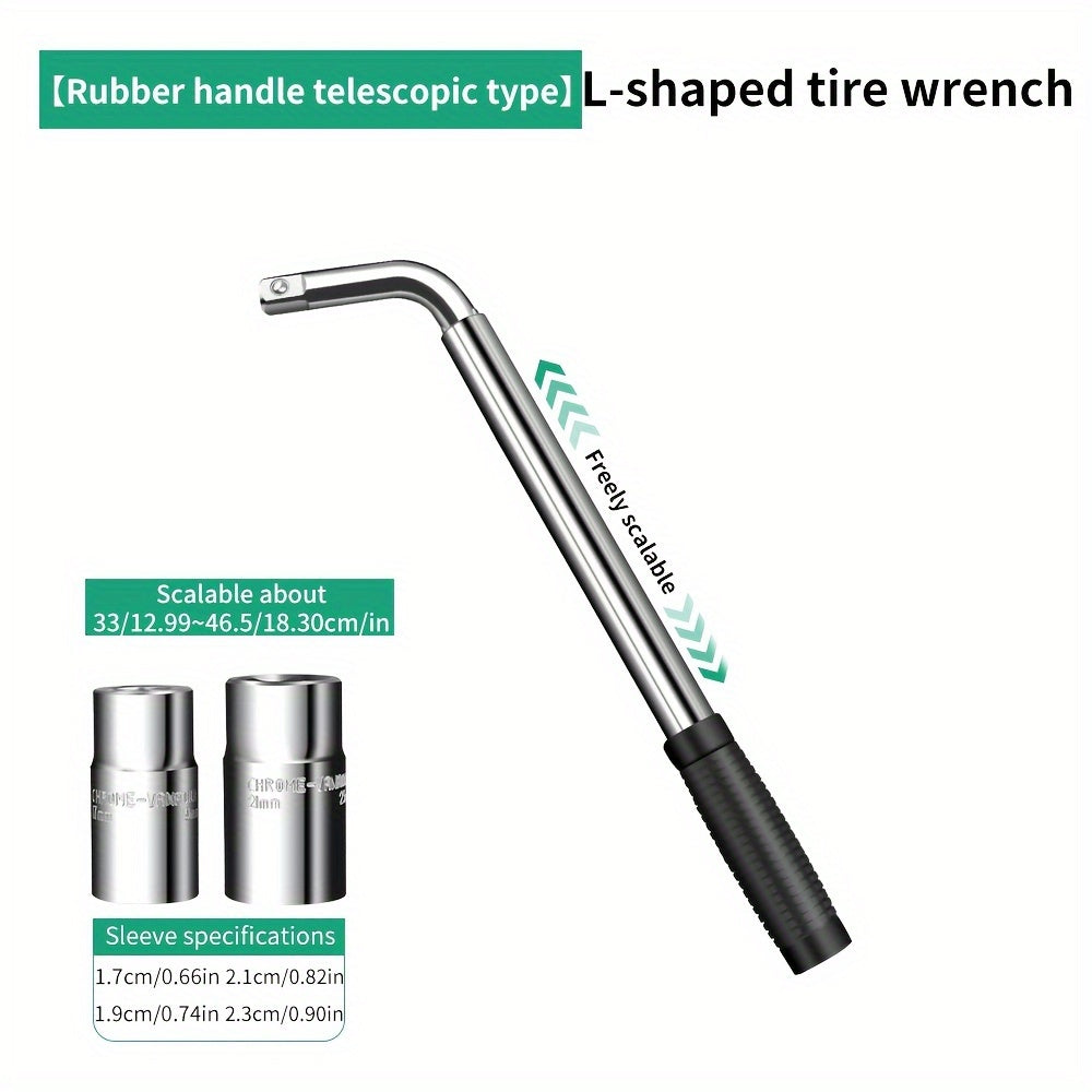 Juego de llaves de vaso telescópicas 4 en 1 de acero cromo vanadio para reparación de emergencia de neumáticos de coche