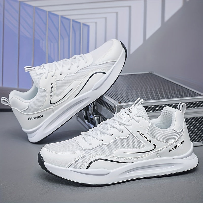 Men's Casual Sneakers Breathable Mesh Lace-Up Low Top Running Shoes