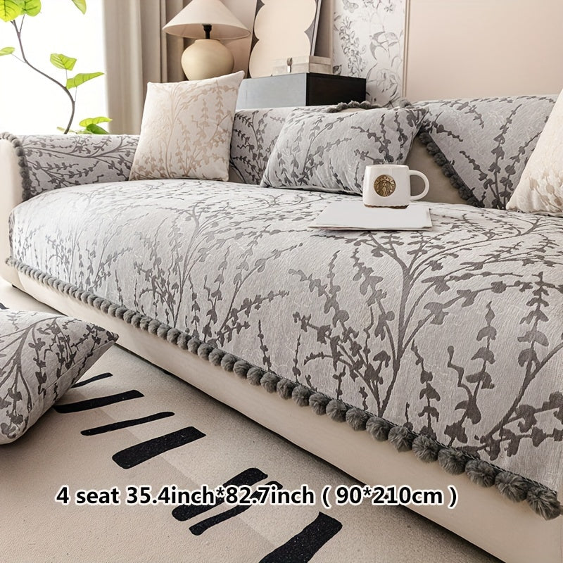 Chenille Jacquard Sofa Cover Non-slip Anti-Cat Scratch All-Season Furniture Protector