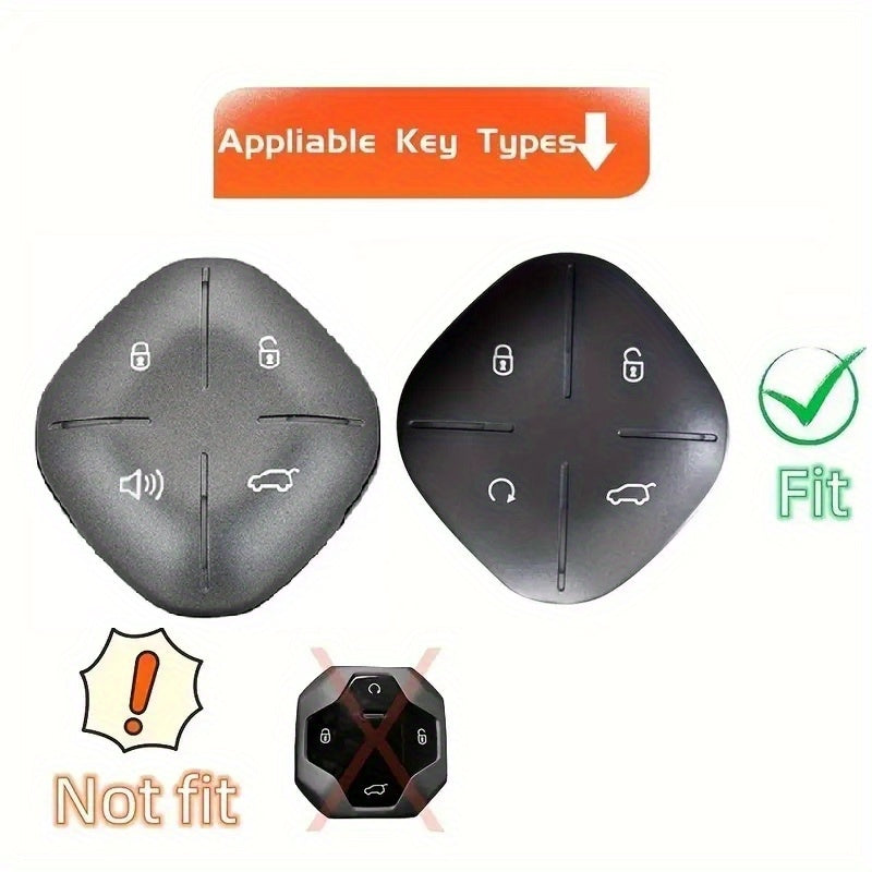 Car Remote Key Fob Cover Leather Case with Keyring for Car Protection