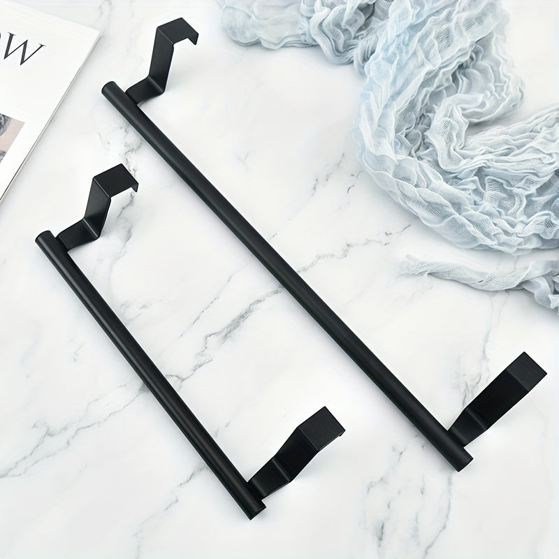 Barra de toalla de acero inoxidable para puertas y armarios de baño sin necesidad de perforar