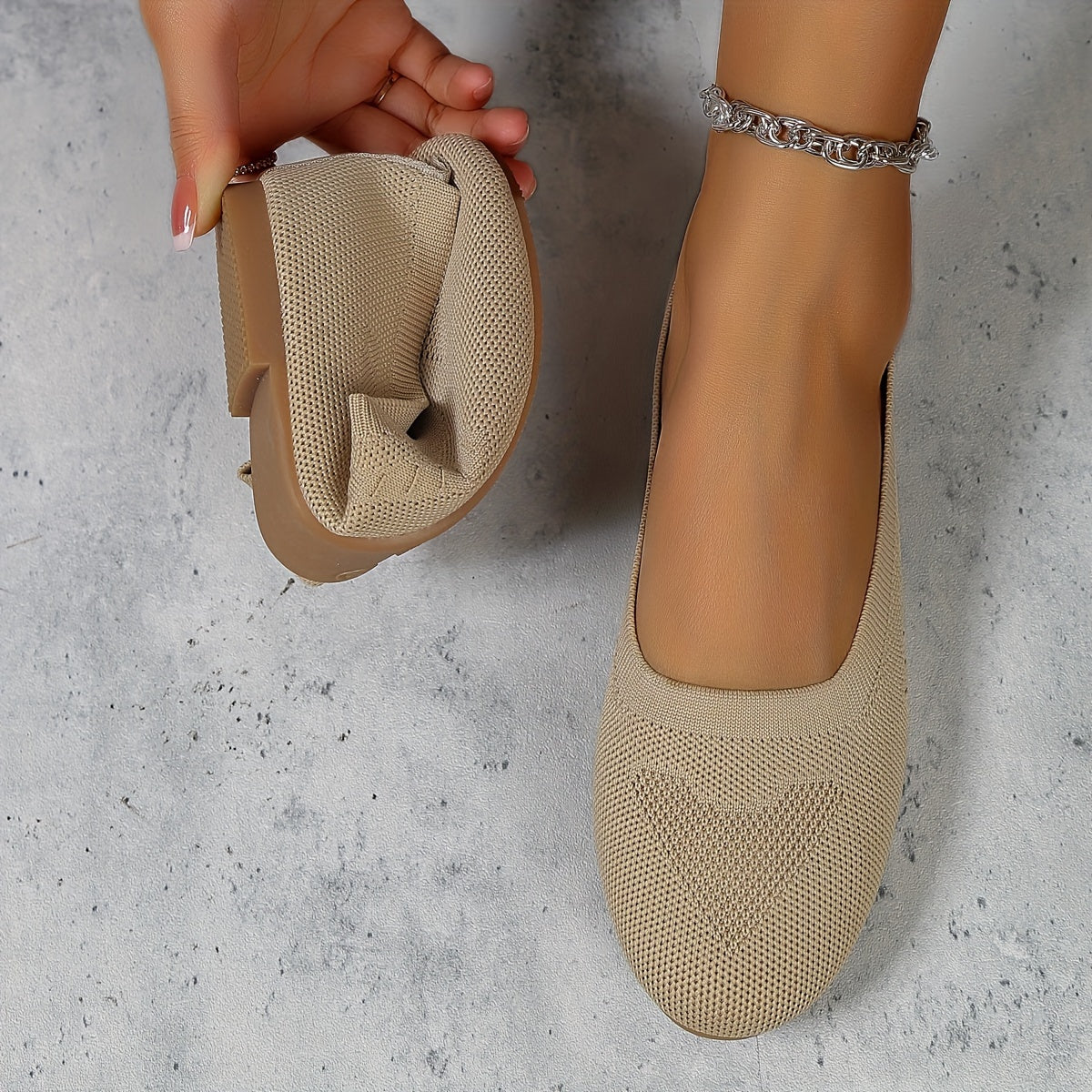 Women's Breathable Casual Flat Slip-On Shoes Large Size Comfortable Anti-slip